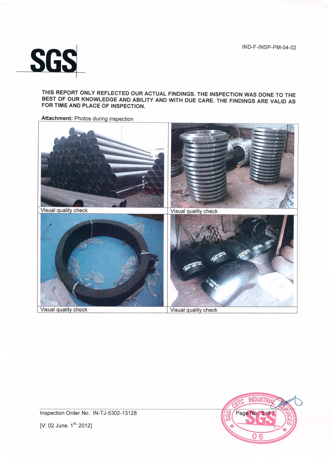 SGS inspection report - page 5